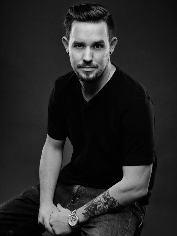 Male Model Professional Headshot in Black & White