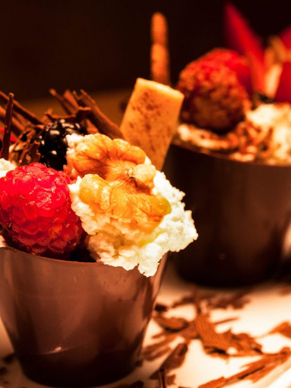 Berries Nuts Chocolate Parfait Dessert Food Photography